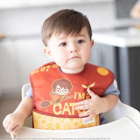 New 6-24m Harry Potter x Bumkins The Golden Snitch waterproof bibs. 3 pack. BNWT - Picture 2 of 7